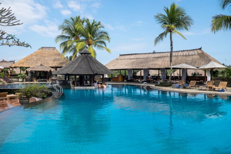 Tropical resort pool representing the best family friendly hotels North Bali