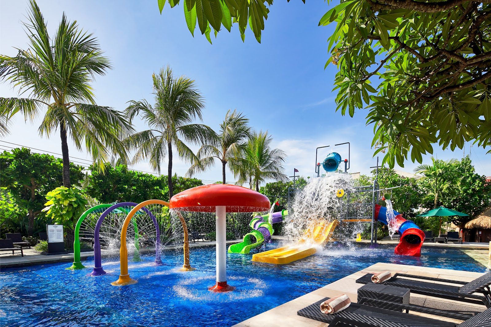 Kids waterslide at Hard Rock Hotel Bali, one of the best family friendly hotels in Kuta