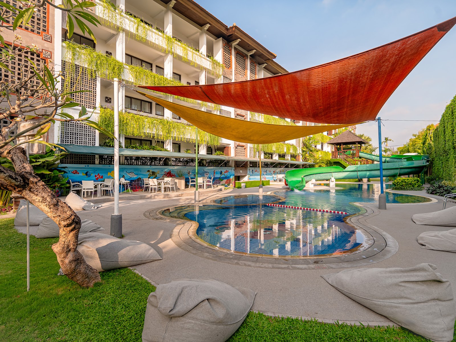 Shaded kids pool at Prime Plaza Suites Sanur, a family friendly hotel in Sanur