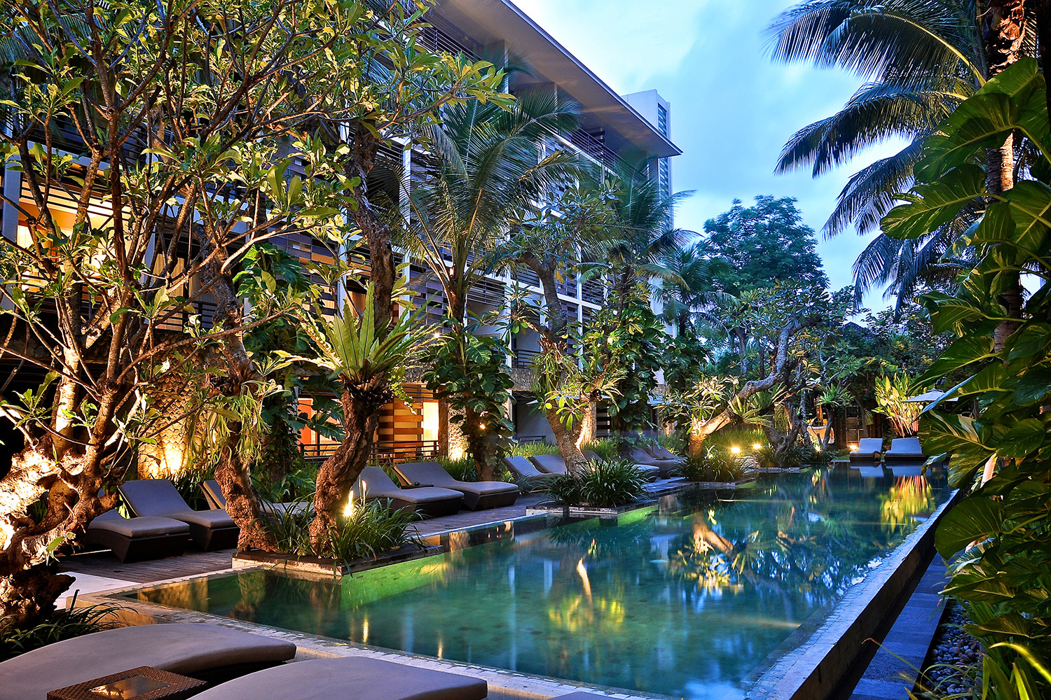Lush tropical pool at The Haven Bali Seminyak