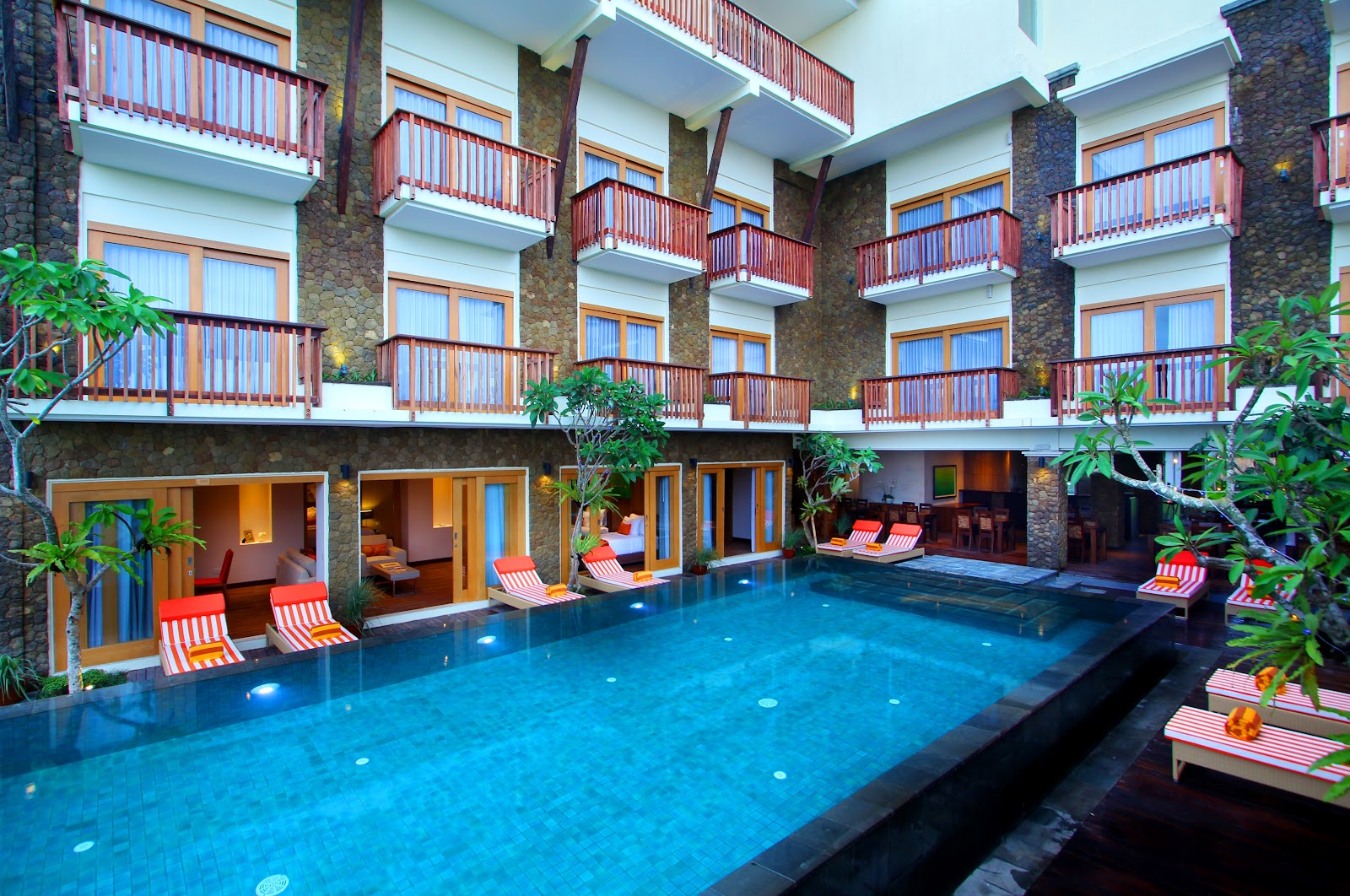 Courtyard swimming pool at The Kirana Canggu Hotel